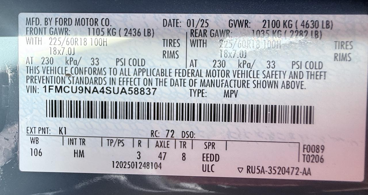 Ford Escape ST-Line Select AWD 2025