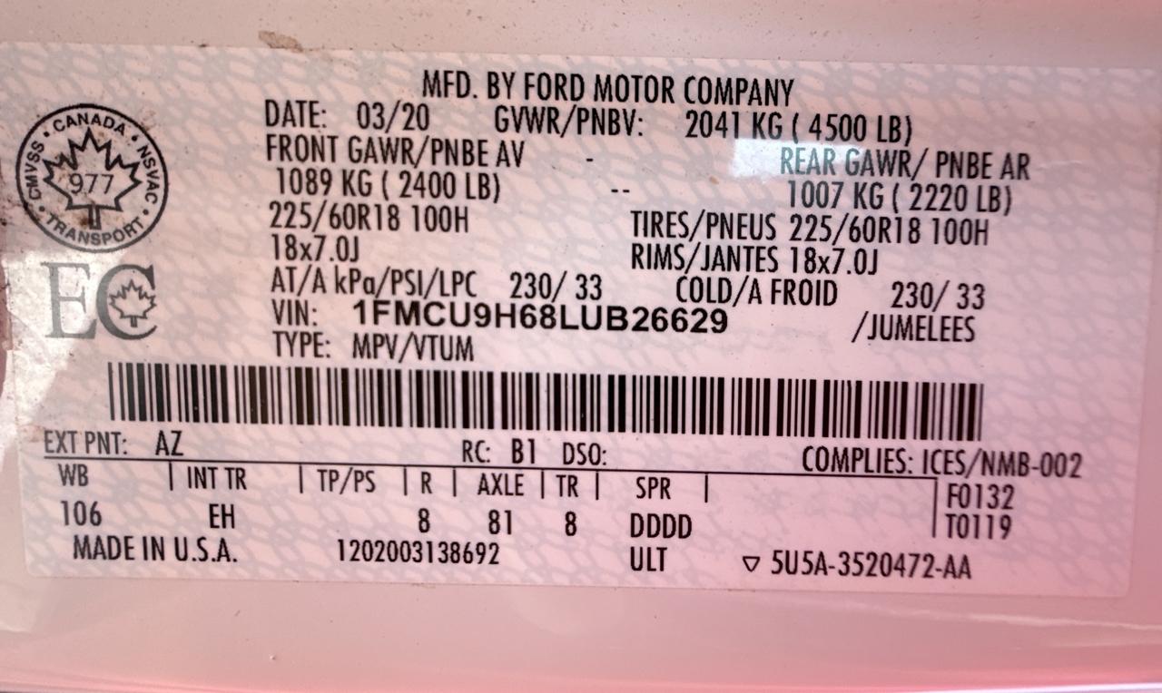 Ford Escape SEL AWD 2020