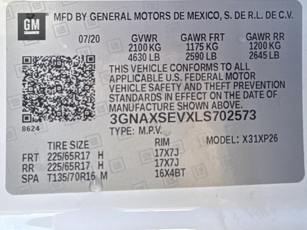 Chevrolet Equinox LS 1.5 AWD 2020