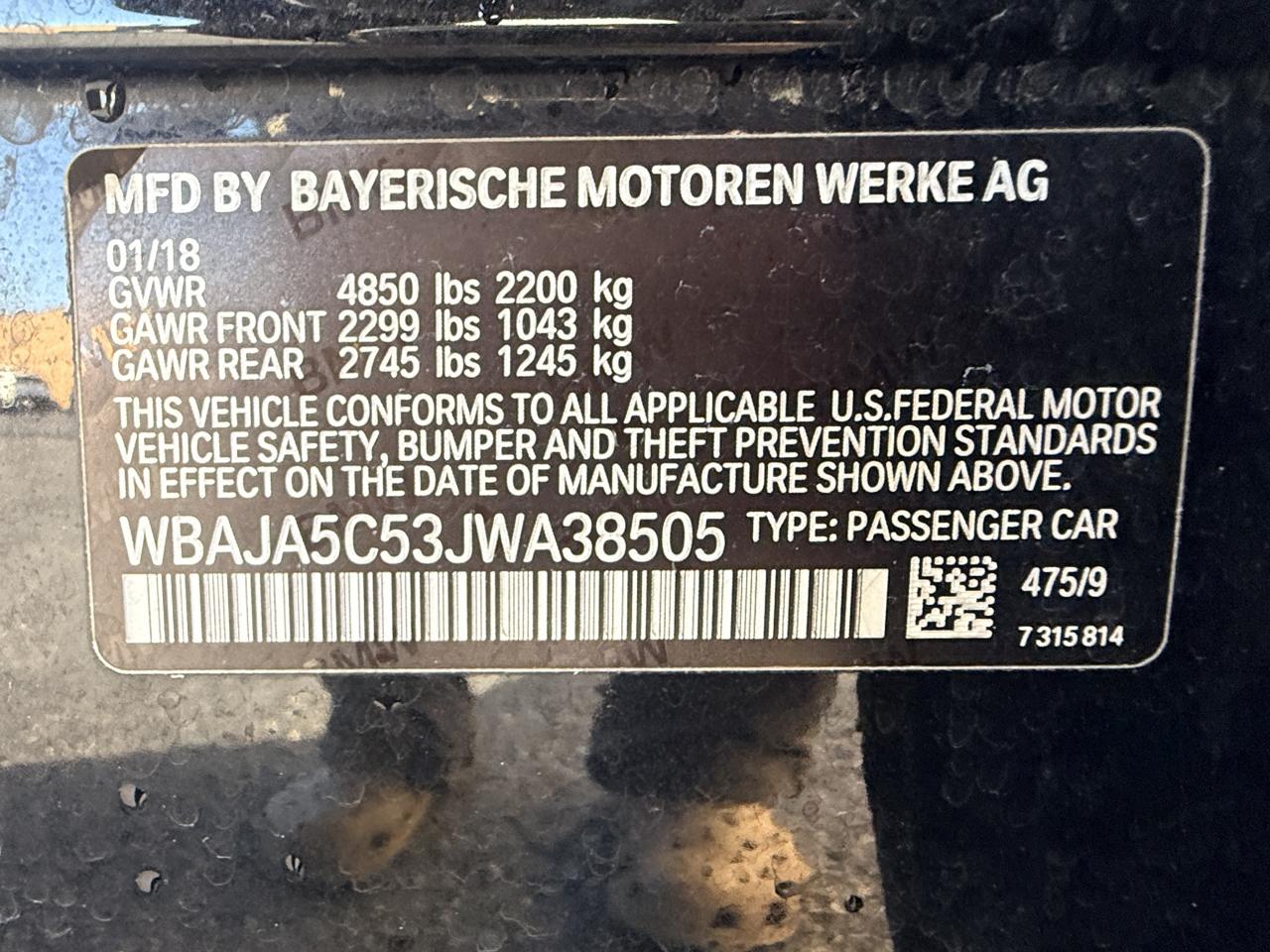 BMW 5-Series 530i 2018