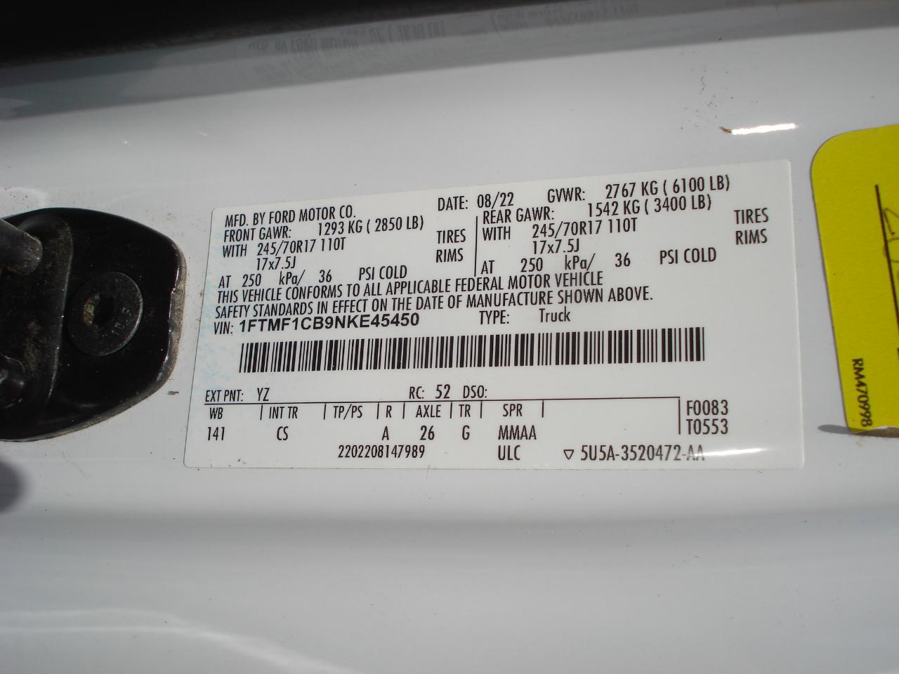 Ford F-150 XL Reg. Cab Long Bed 2WD 2022