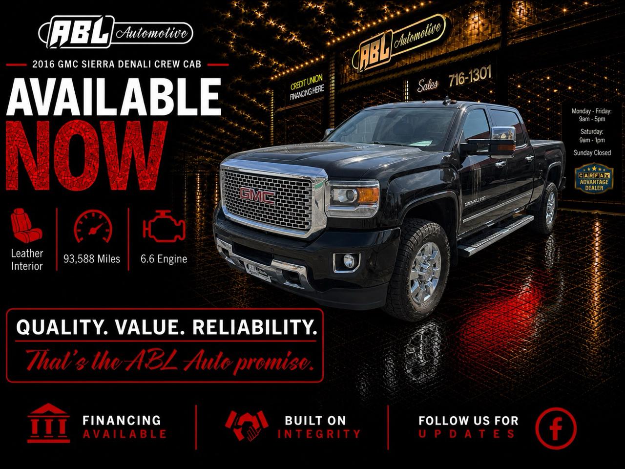 2016 GMC Sierra 2500HD 4WD Crew Cab 153.7" Denali