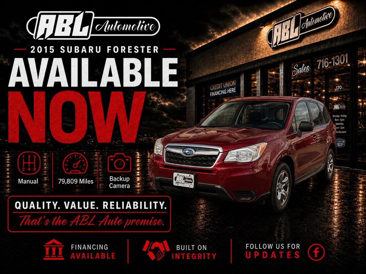 2015 Subaru Forester 4dr Man 2.5i PZEV