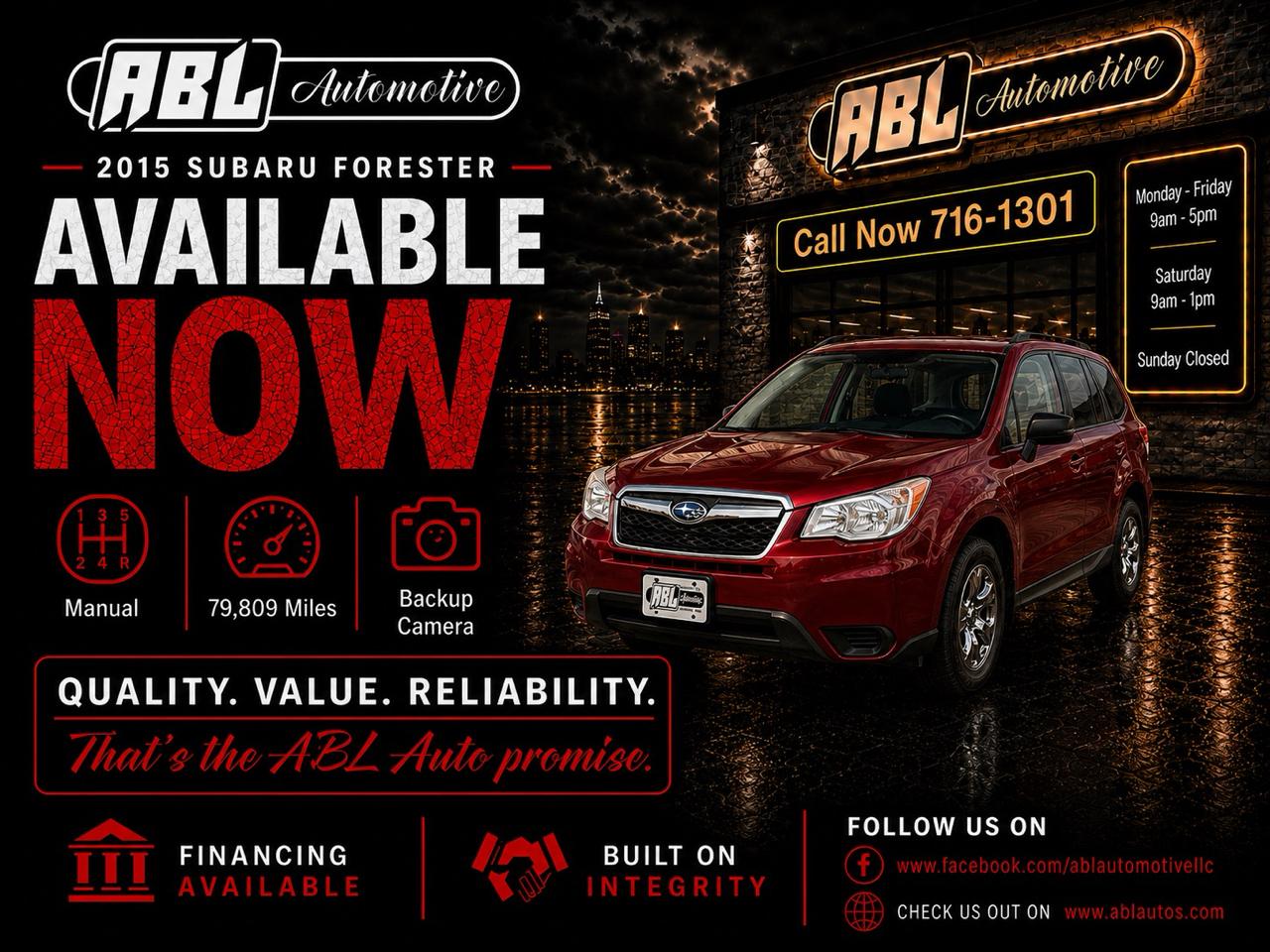 2015 Subaru Forester 4dr Man 2.5i PZEV