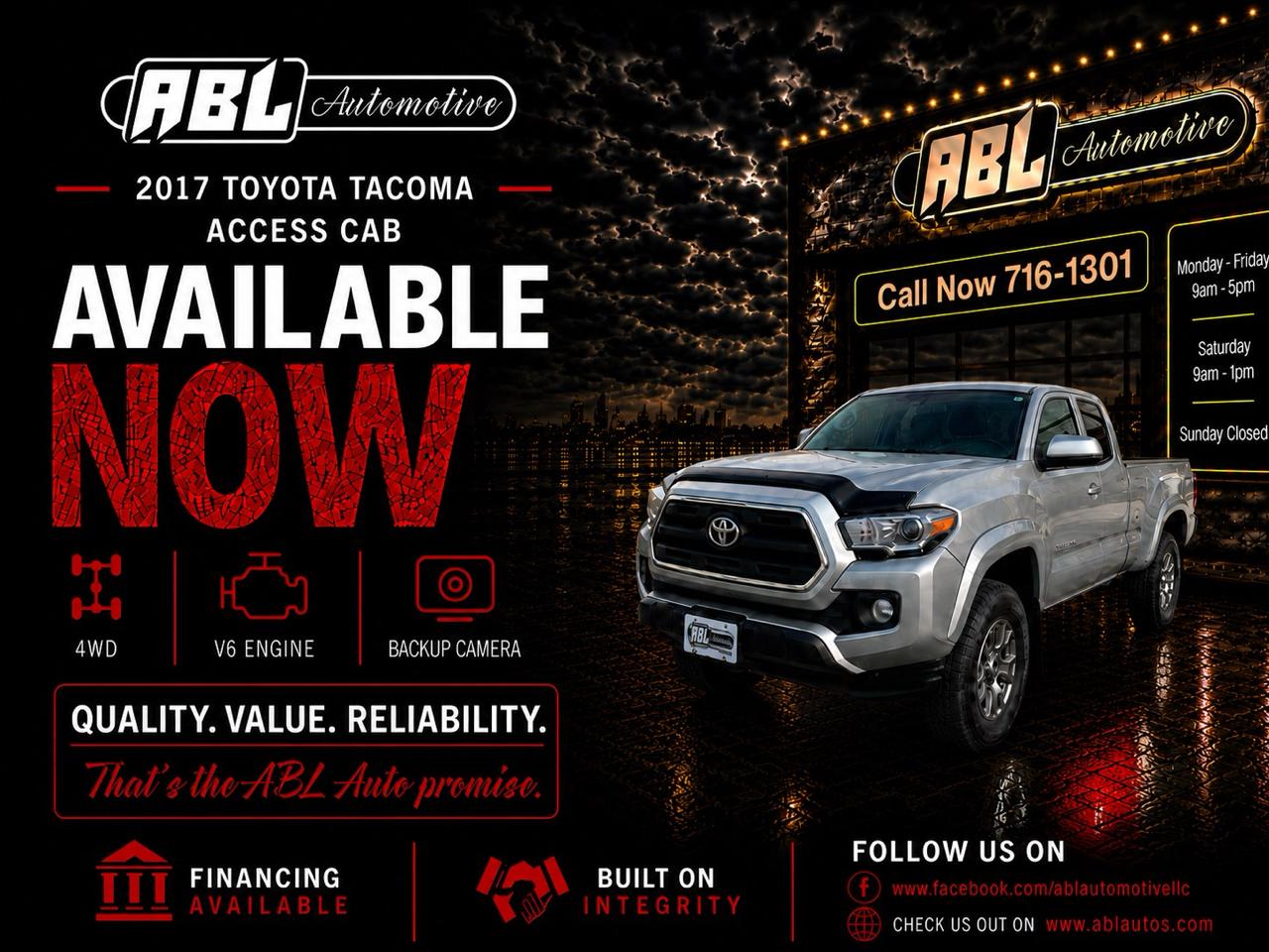 Toyota Tacoma SR5 Access Cab 6' Bed V6 4x4 AT (Natl) 2017