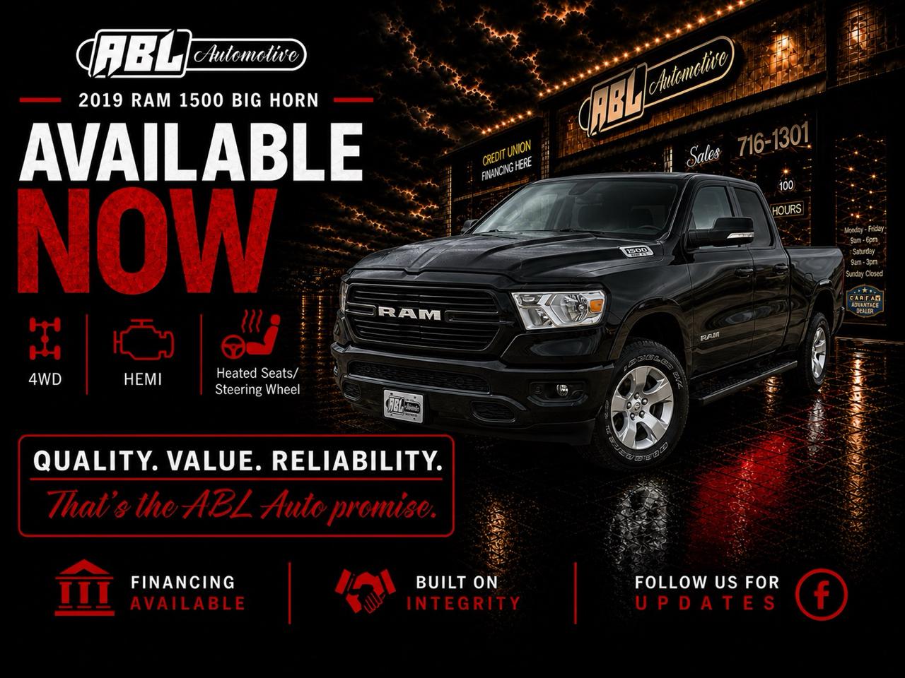 2019 RAM 1500 Big Horn/Lone Star 4x4 Crew Cab 5'7" Box