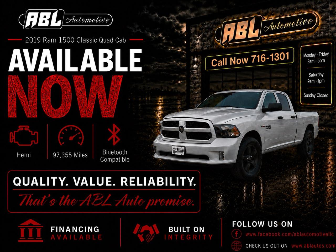 2019 RAM 1500 Classic Express 4x4 Quad Cab 6'4" Box