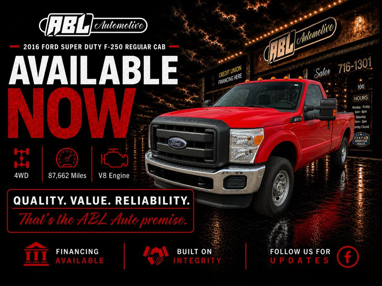2016 Ford Super Duty F-250 SRW 4WD Reg Cab 137" XL