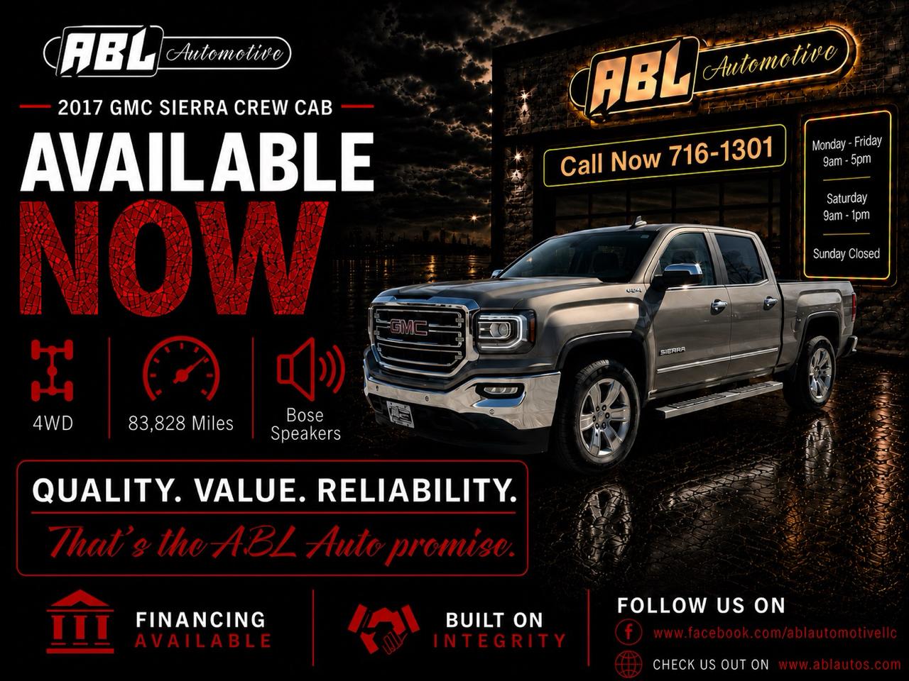 2017 GMC Sierra 1500 4WD Crew Cab 143.5" SLT