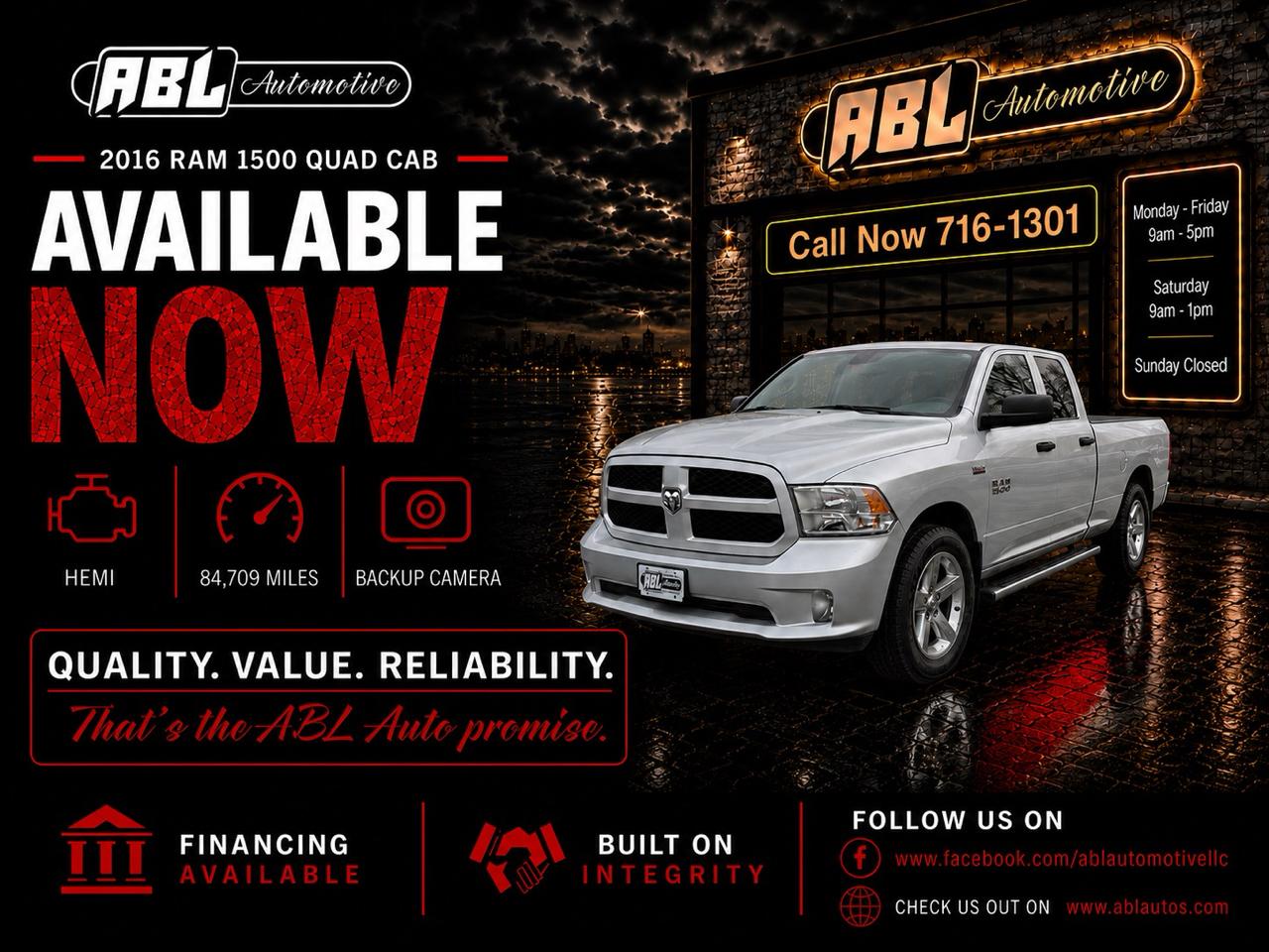 2016 RAM 1500 4WD Quad Cab 140.5" Express