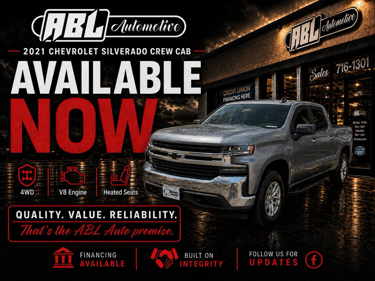 2021 Chevrolet Silverado 1500 4WD Crew Cab 147" LT w/1LT