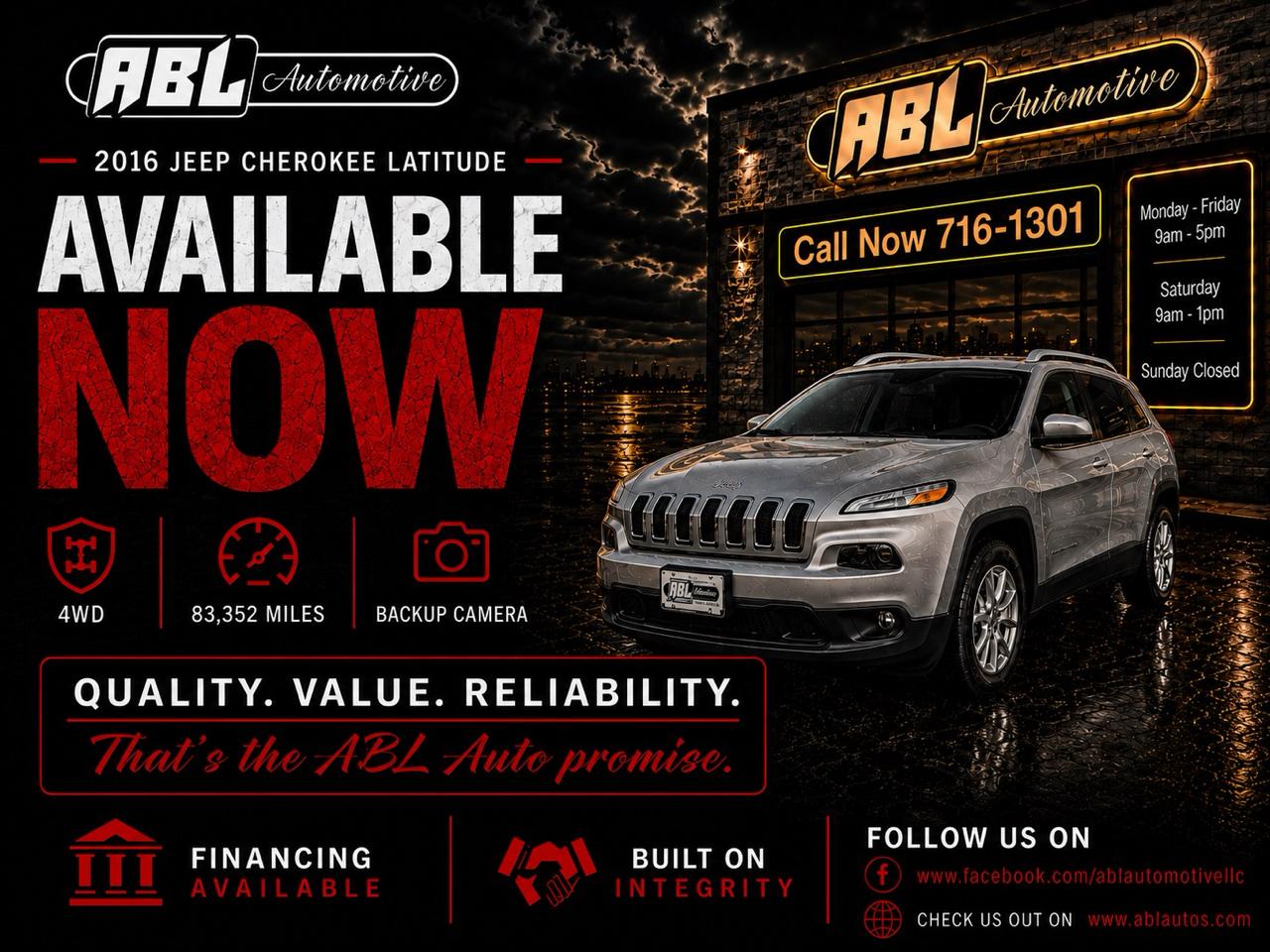 2016 Jeep Cherokee 4WD 4dr Latitude