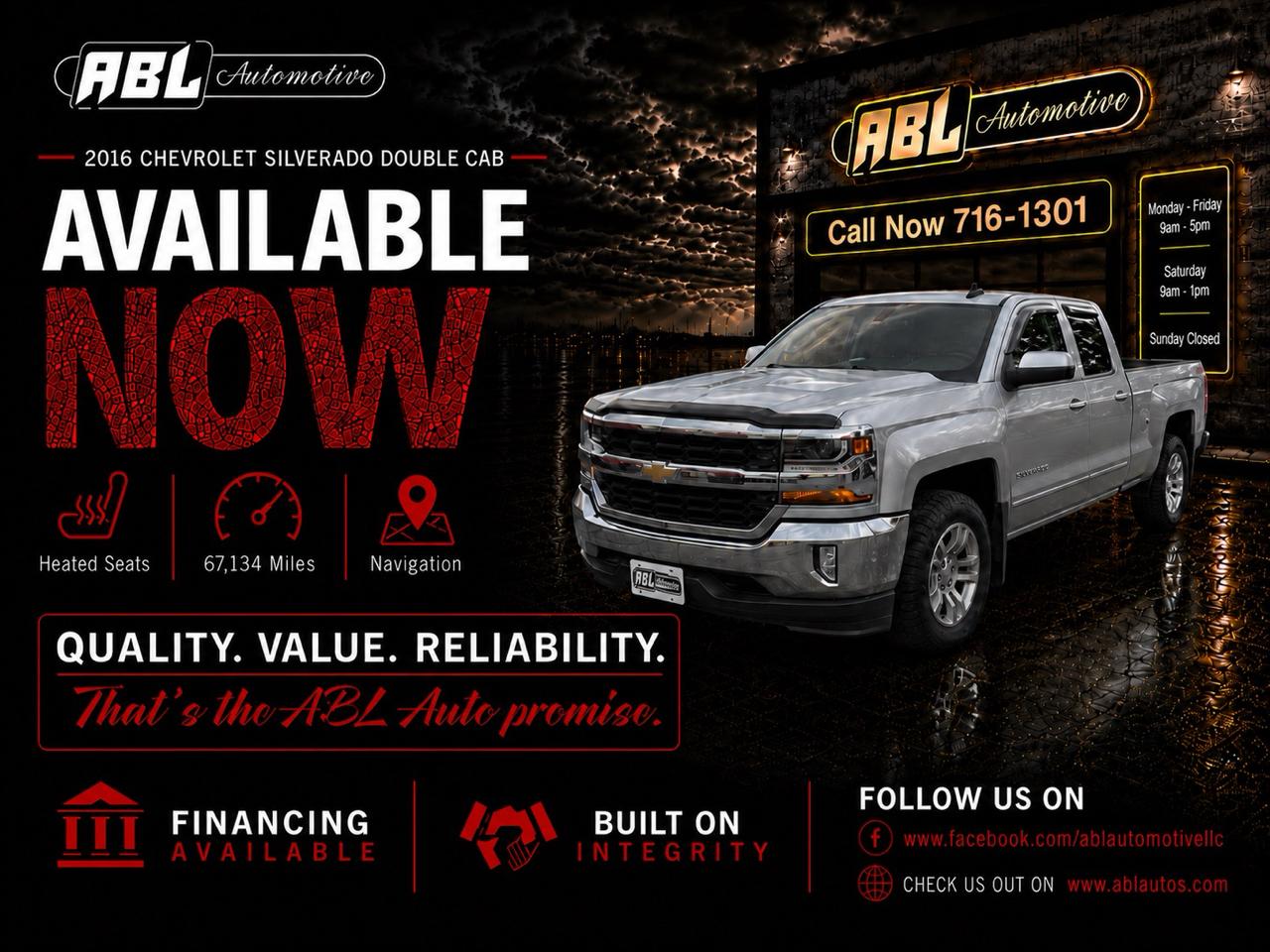 Chevrolet Silverado 1500 4WD Double Cab 143.5" LT w/1LT 2016