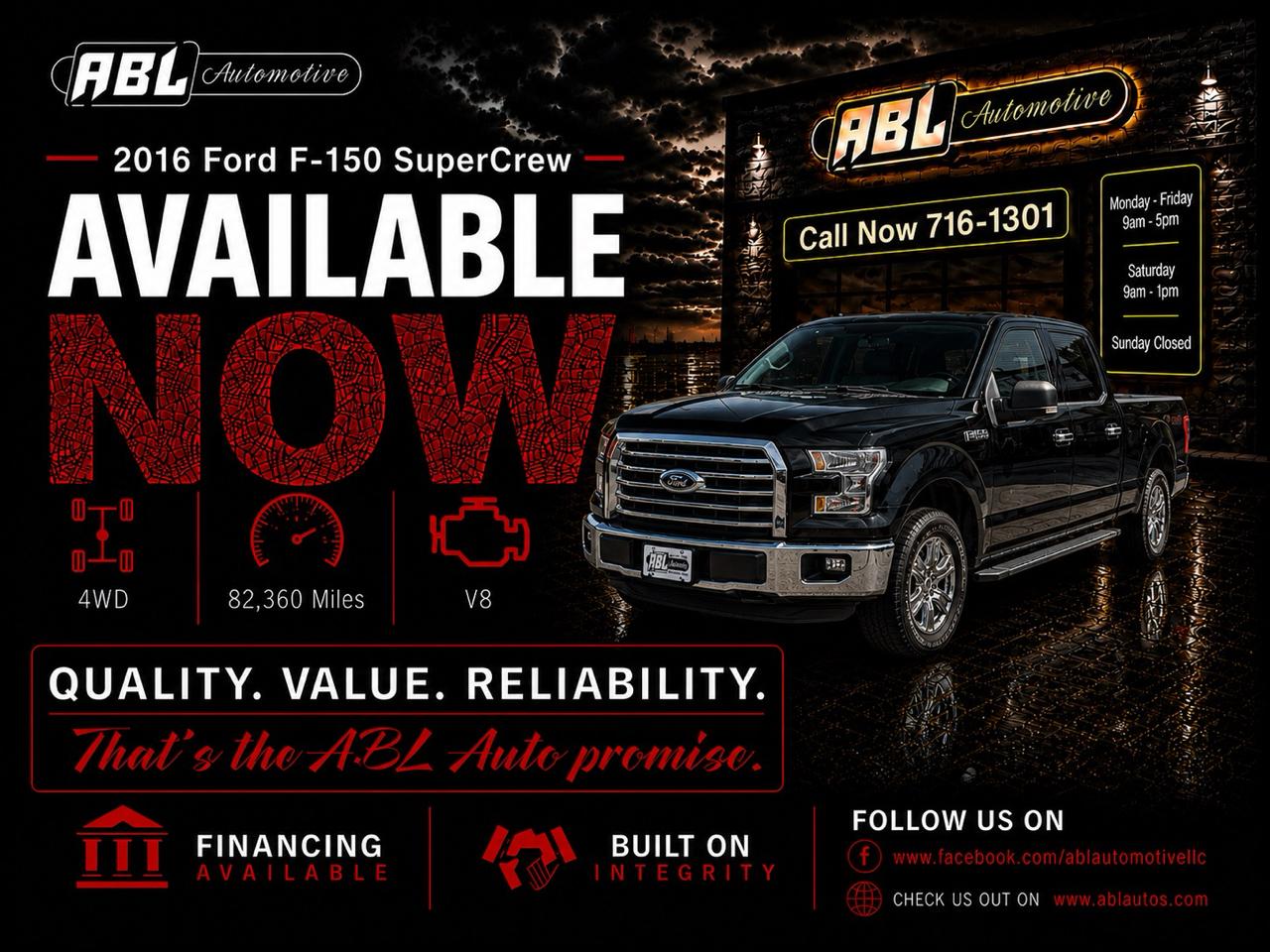 2016 Ford F-150 4WD SuperCrew 145" XLT