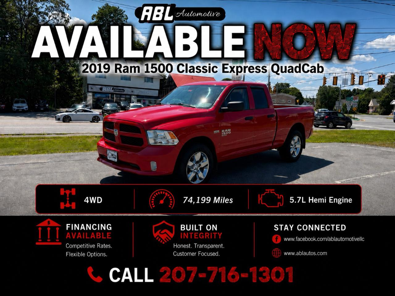 2019 RAM 1500 Classic Express 4x4 Quad Cab 6'4" Box