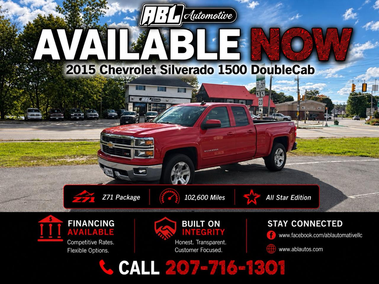 2015 Chevrolet Silverado 1500 4WD Double Cab 143.5" LT w/2LT