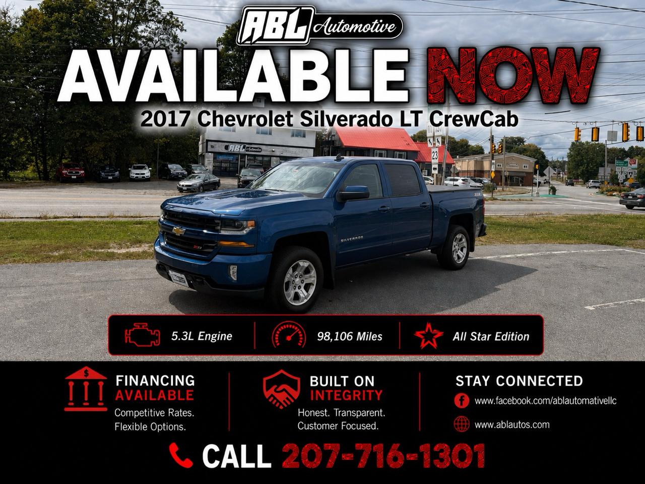 2017 Chevrolet Silverado 1500 4WD Crew Cab 143.5" LT w/2LT