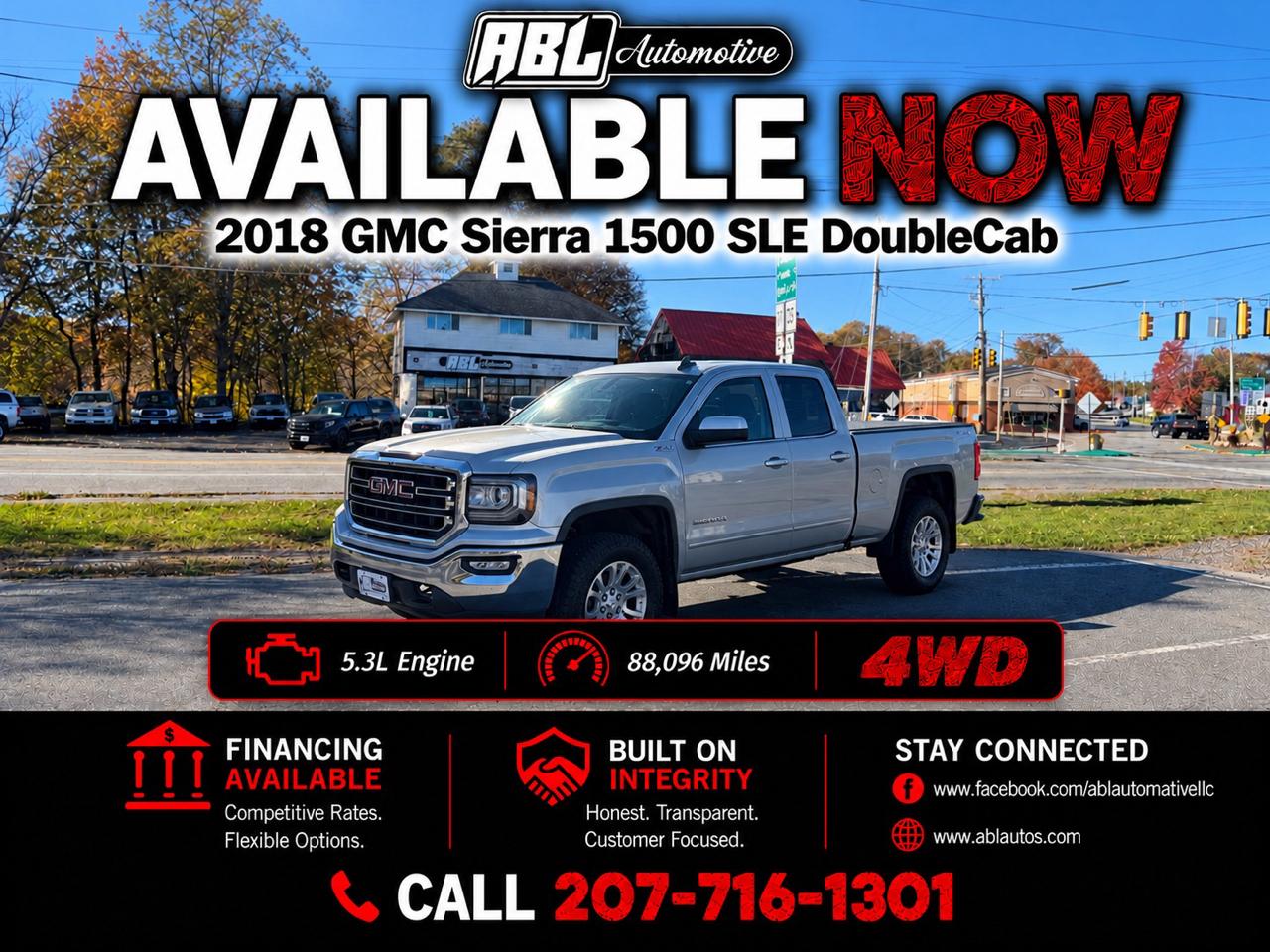 2018 GMC Sierra 1500 4WD Double Cab 143.5" SLE