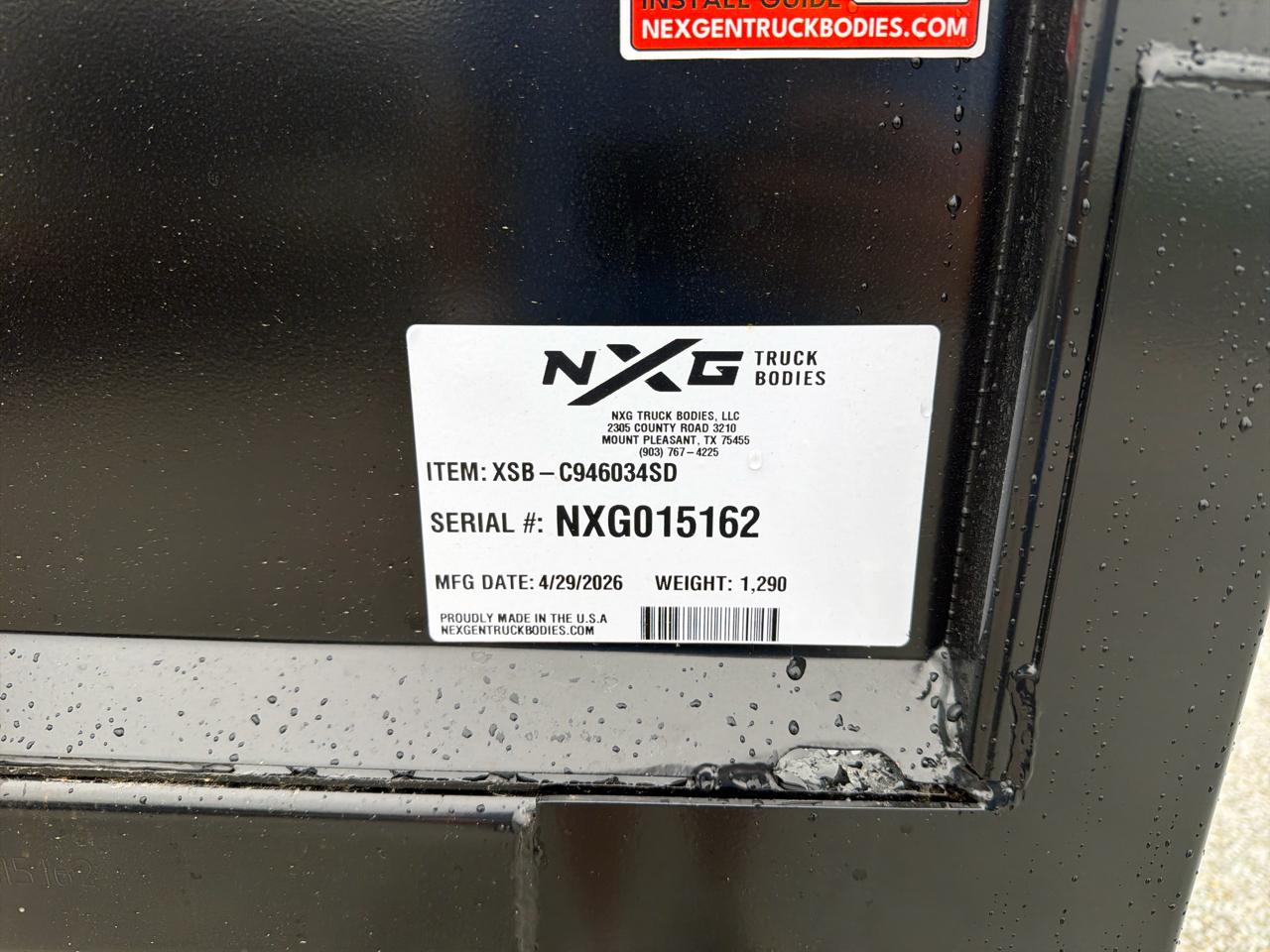 NXG Truck Bodies XSB  2026
