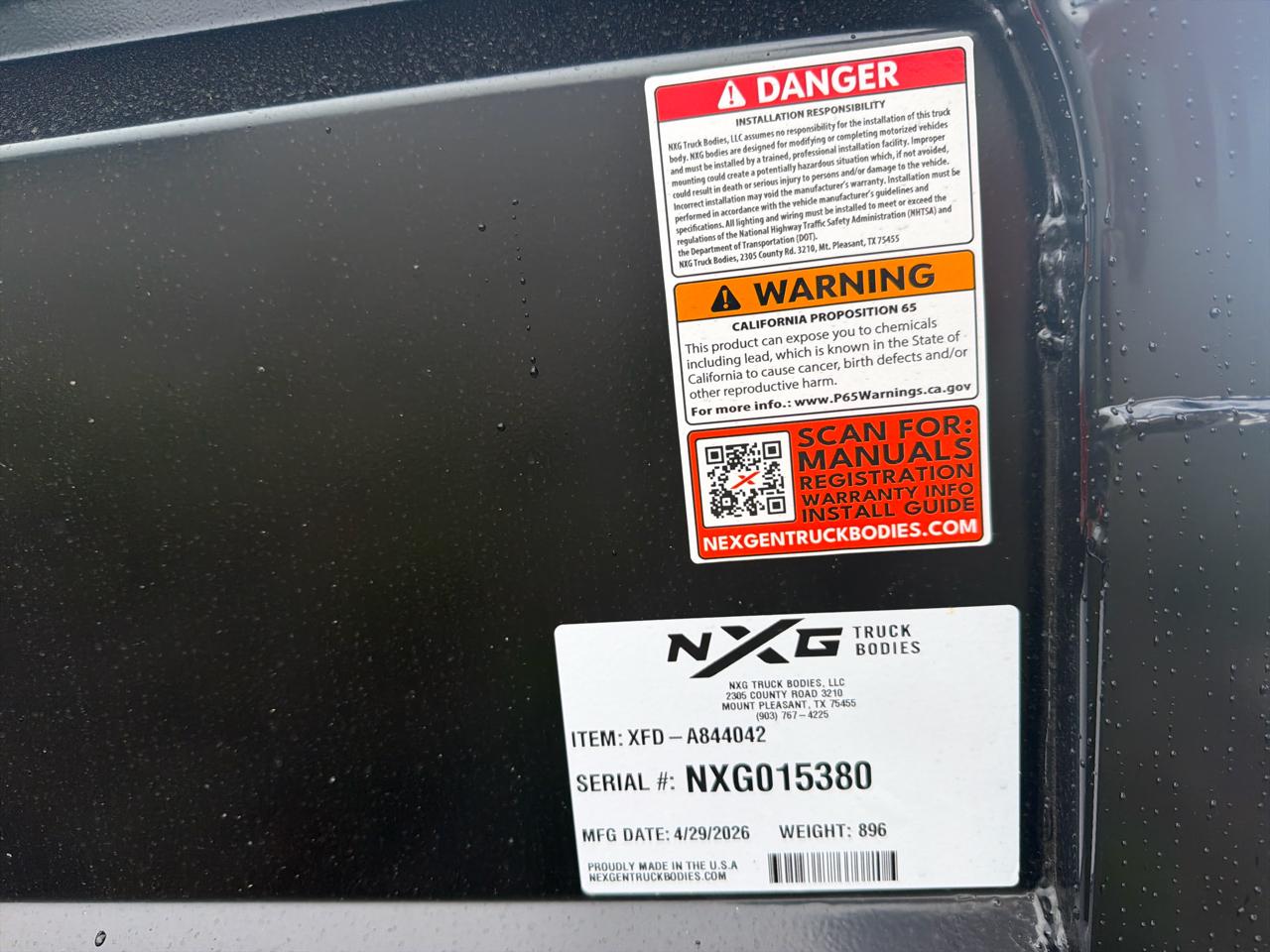 NXG Truck Bodies XFD  2026