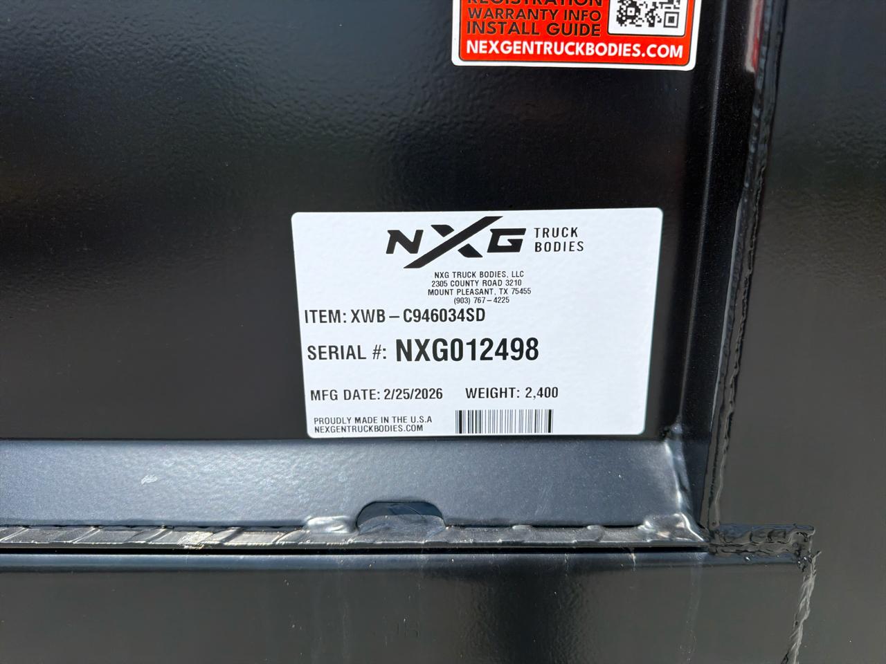 NXG Truck Bodies XWB  2026