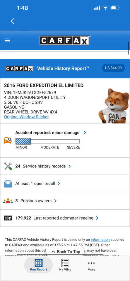 Ford Expedition EL 4WD 4dr Limited 2016