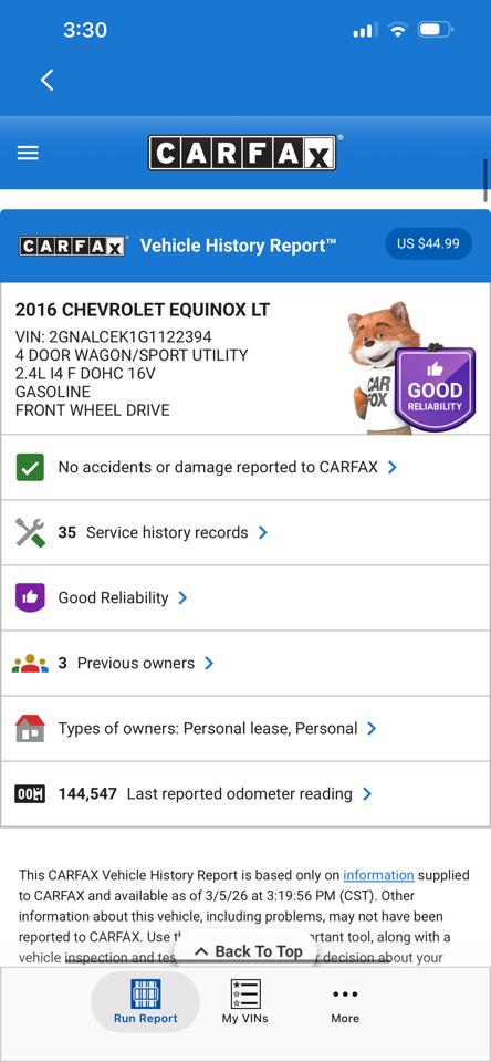 Chevrolet Equinox FWD 4dr LT 2016