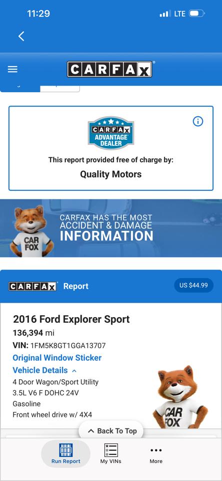 Ford Explorer 4WD 4dr Sport 2016