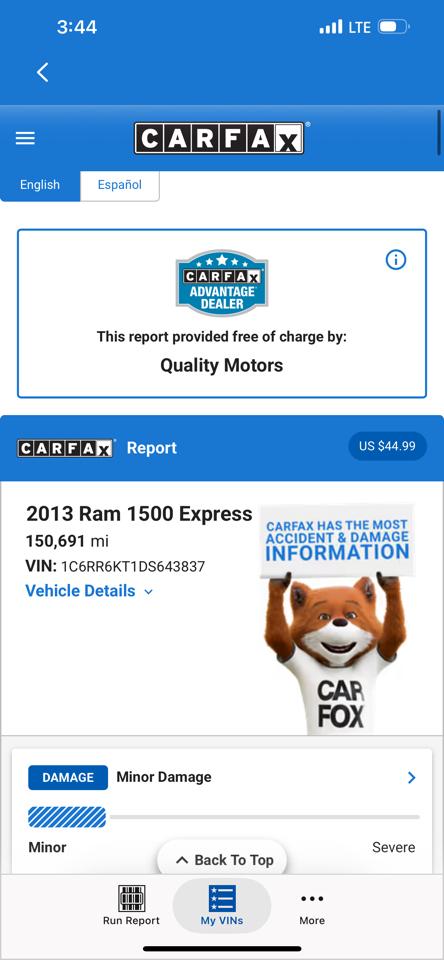 RAM 1500 2WD Crew Cab 140.5" Express 2013