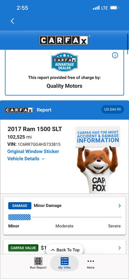 RAM 1500 4WD Quad Cab 140.5" Outdoorsman 2017