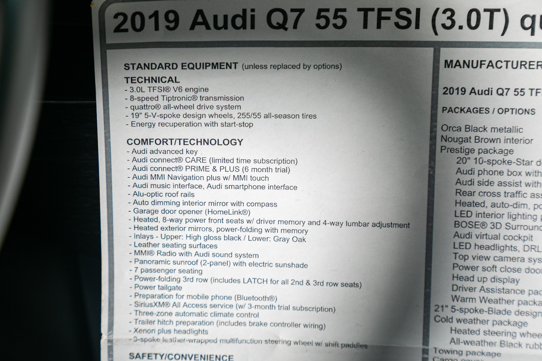 Audi Q7 Prestige 55 TFSI quattro 2019