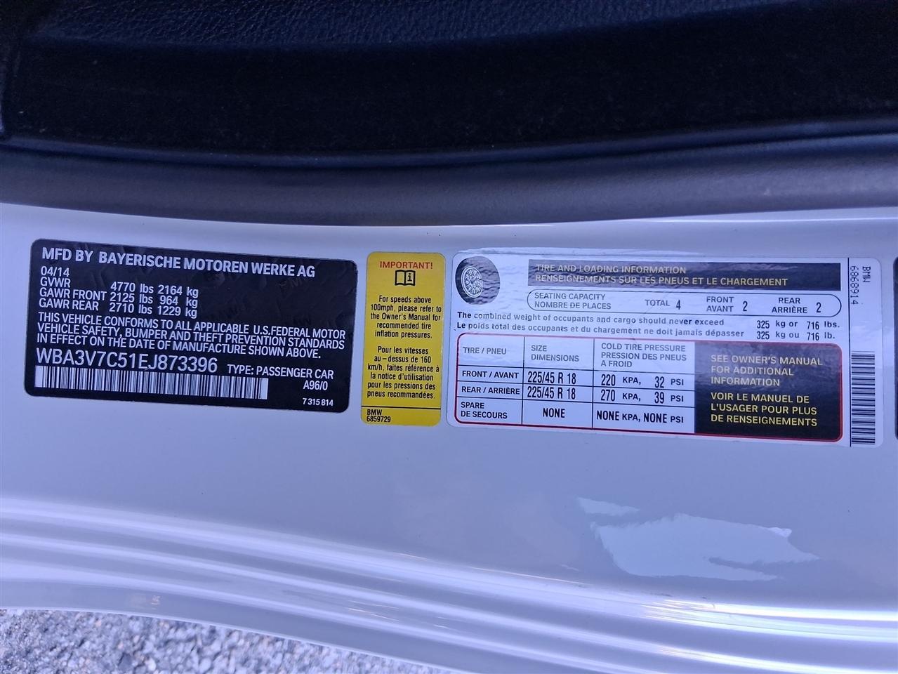 BMW 4-Series 2dr Conv 428i RWD SULEV 2014