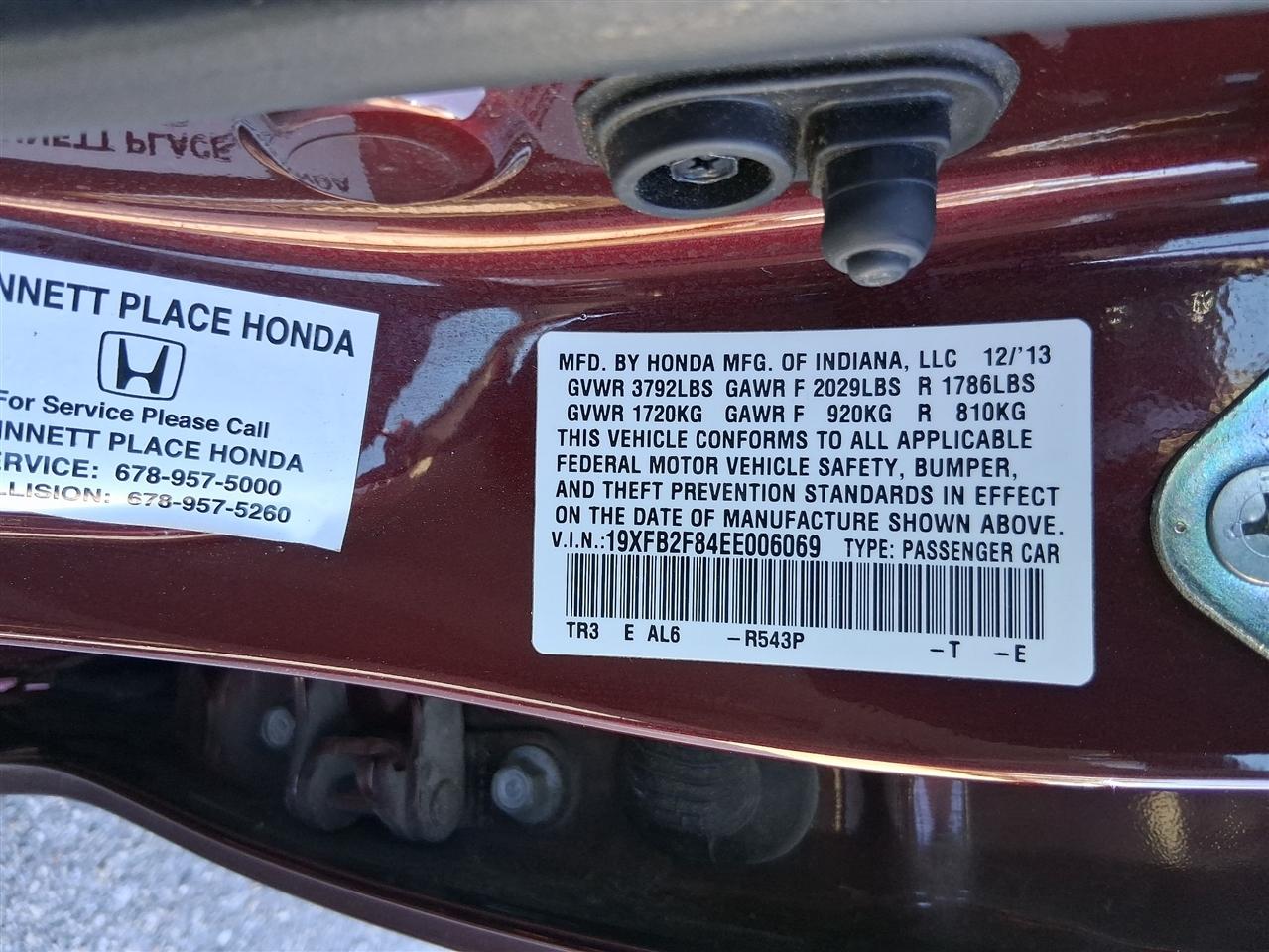 Honda Civic EX Sedan CVT 2014