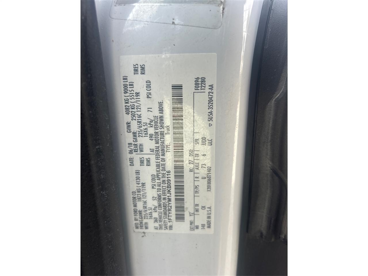 Ford Transit 250 Van Low Roof w/Sliding Pass. 148-in. WB 2018