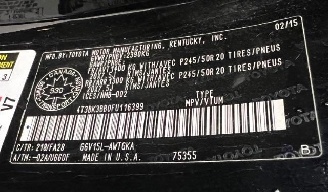 Toyota Venza 4dr Wgn V6 AWD Limited (Natl) 2015