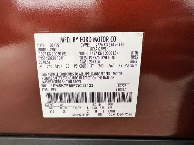 Ford Explorer FWD 4dr Limited 2015 Ford Explorer FWD 4dr Limited 2015