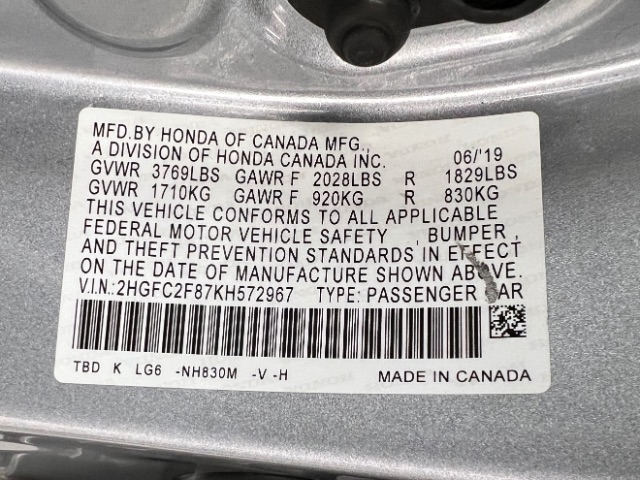 Honda Civic Sedan Sport CVT 2019 Honda Civic Sedan Sport CVT 2019