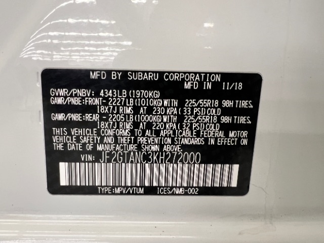 Subaru Crosstrek 2.0i Limited CVT 2019 Subaru Crosstrek 2.0i Limited CVT 2019