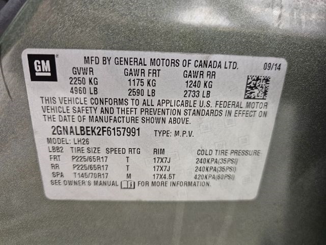 Chevrolet Equinox FWD 4dr LT w/1LT 2015