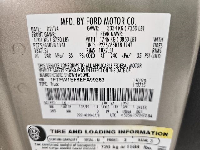 Ford F-150 4WD SuperCrew 145" Platinum 2014