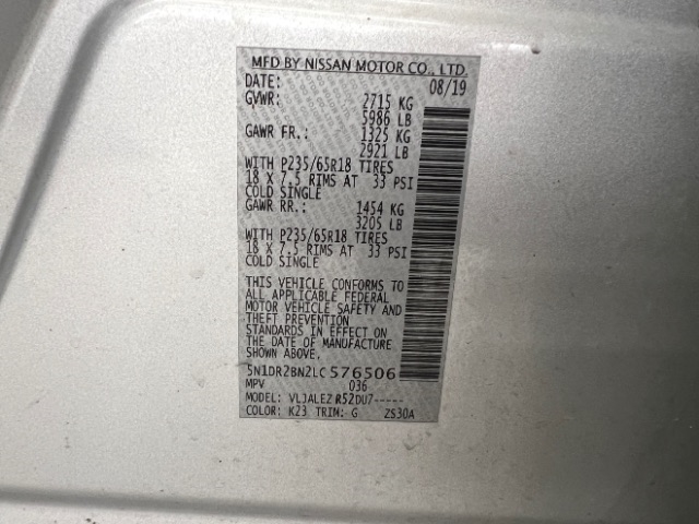 Nissan Pathfinder FWD SV 2020