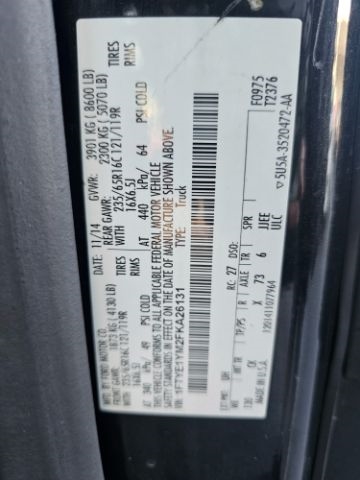 Ford Transit Cargo Van T-150 130" Low Rf 8600 GVWR Sliding RH Dr 2015