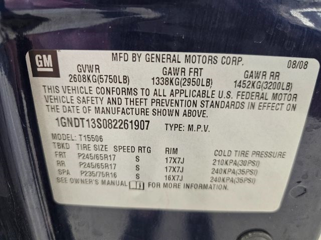 Chevrolet TrailBlazer 4WD 4dr LT w/1LT 2008