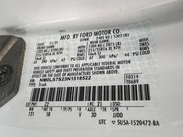 Ford Transit Connect Van XL LWB w/Rear Symmetrical Doors 2022