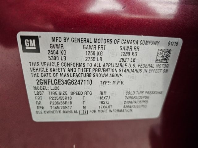 Chevrolet Equinox AWD 4dr LTZ 2016