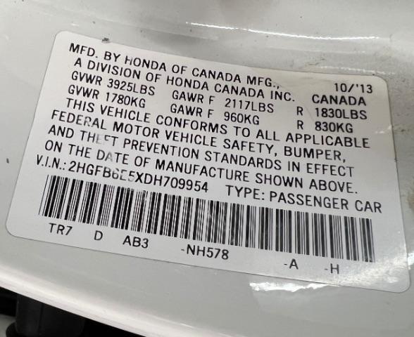 Honda Civic Sdn 4dr Man Si 2013