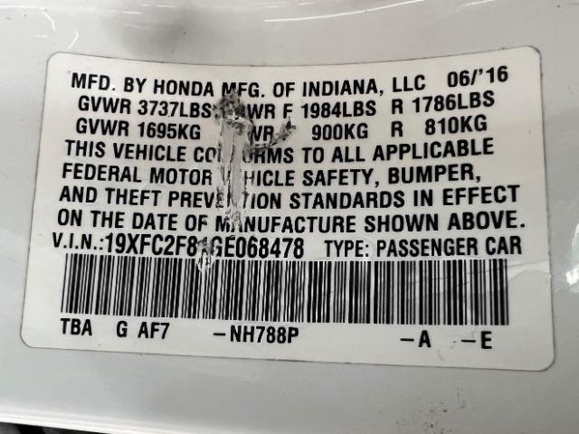 Honda Civic Sedan 4dr CVT EX w/Honda Sensing 2016