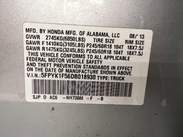 Honda Ridgeline 4WD Crew Cab RTL 2013