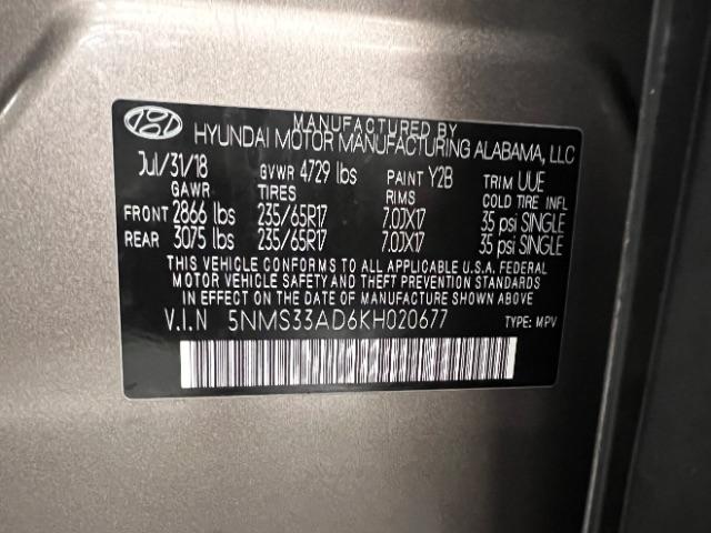 Hyundai Santa Fe SEL 2.4L Auto FWD 2019