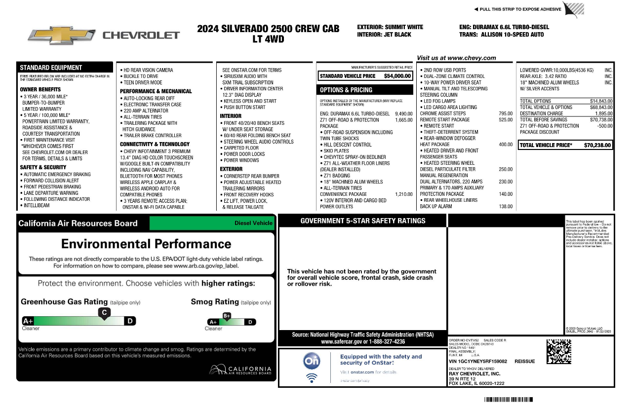 Chevrolet Silverado 2500HD LT Crew Cab Short Box 4WD 2024